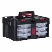 Įrankių dėžė KETER Stack®N®Roll (17210831/ 253380) su 3 organizatoriais, juoda