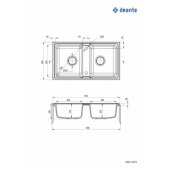DEANTE 2-CHAMBER GRANITE SINK GRAPHITE METALLIC ZORBA