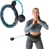 _7200796 HHM17 HULA HOOP BLACK/ TURQUOISE WITH MAGNETS AND WEIGHT + HMS