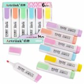 Pastelinių žymeklių rinkinys mokyklai ir biurui, 6 vnt.