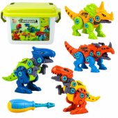 Dinosaur Construction Blocks Screwing Set with Screwdriver 4-in-1