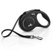 Flexi automatinis pavadėlis New Classic juosta S 5m juodas