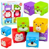 Set of Soft Rubber Blocks Educational Animals Colorful 6 pcs.