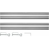Graphite Kreipiančiosios juostos 2 x 700 mm, jungtis, 2 spaustuvai (58G023-732)
