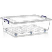 Box with Wheels Clear 68x47x21cm 40L