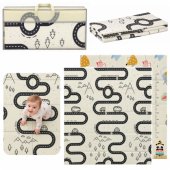 Foldable Double-Sided Foam Educational Crawling Mat – Road Design (180