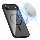 MagMat MagSafe dėklas iPhone 17 Air, juodas-skaidrus