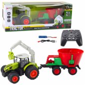 Agricultural Tractor With Seeder And Rotary Grabber Remote Controlled