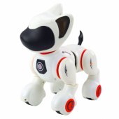 Interaktyvus robotas šuo, nuotolinis valdymas, šviesa ir garsas, baltas-oranžinis