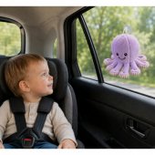 Plush Octopus Plush Toy with Suction Cup, Purple, 16 cm