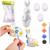 Bunny Styrofoam Decoration Painting Kit 3 Eggs Paint