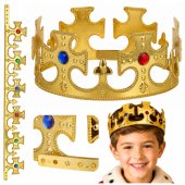 King®s Crown Adjustable for King Queen Costume Gold 17-20 cm