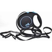 Flexi automatic leash Black Design L tape 5 m color blue.