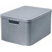 Curver Basket Style M Tote Organizer with Lid 30L