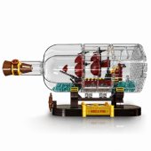 Ship in a Bottle Construction Blocks Decorative Sailing Ship Brown 885