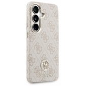 PU odos 4G Strass Logo magnetinis dėklas su auksiniu rėmeliu Galaxy S26, rožinis