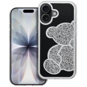 Teddy Bear Case iPhone 17, sidabrinis