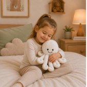 Plush Octopus Plush Toy Cuddly Toy with Elastic Tentacles White 30 cm