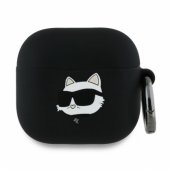Silicone Choupette Head 3D AirPods 4 cover black
