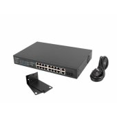 Switch rack 19" POE+ 16x 100MB