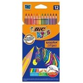 Bic Eco Evolution Stripes spalvoti pieštukai, 12 spalvų (950522)