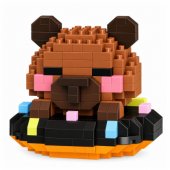 Construction Blocks Mini Figure Capybara on Donut Brown 306 pcs.
