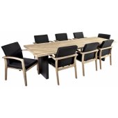 ROYAL table and 8 chairs brown/ black