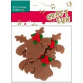 Craft with Fun Ozdoba filc renifer 4szt. (412883)
