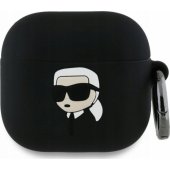 Silicone Karl Head 3D Case for AirPods 4 Black