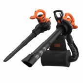 BLACK + DECKER 3-in-1 elektrinis lapų pūstuvas BEBLV290-QS, lapų siurblys /