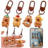 Set of Mini Capybara Keychains Figurines Key Decorations 4 pcs.
