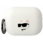 "3D Logo NFT Choupette Cat Head Silicone Case for Airpods Pro 2" White