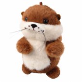 Plush Otter with Wiggle Tail and Squeak Sounds Keychain 12.5 cm