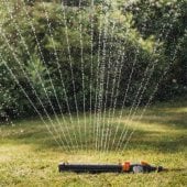 Fiskars 1027028 svyruojantis laistymo purkštuvas, juodas, Ora