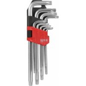 Yato L formos Torx raktų su skylute komplektas T10–T50, 9 vnt. (