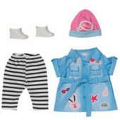 ZAPF Creation BABY born® Deluxe džinsinė suknelė 43 cm, lėlės aksesuarai