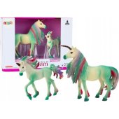 Collectible Figurines Unicorn with Little Green 2 pcs