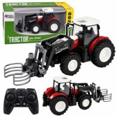 RC Red Remote Controlled Agricultural Tractor with Bale Gripper 1:24