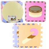 Soft Puzzle Educational Mat EVA Foam Pastel Animals 16 pcs.