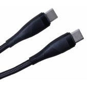 MXUC-08 USB-C – USB-C kabelis, 1 m, 100 W, juodas nailonas