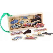 Set of Wooden Magnets Vehicles Ships Planes 20 pieces