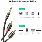 10513 AV102 2xRCA (Cinch) 3.5 mm 5m juodas