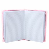 Plush Notebook Notebook Lined Star with Confetti Pink A5 80 Sheets