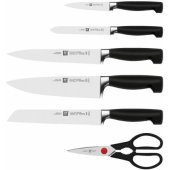 Sharpening knife block, black ash, 7 pcs.
