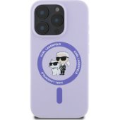 Liquid Silicone Karl and Choupette MagSafe iPhone 16 Pro violetinis