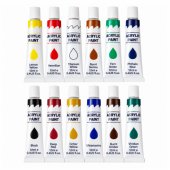 Meninių akrilinių dažų rinkinys, 24 spalvos, 12 ml