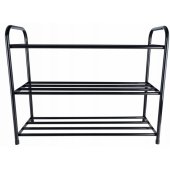 3-Tier Metal Shoe Rack Black