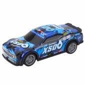 RC lenktyninis automobilis su šviečiančiu kėbulu, juodas ir mėlynas
