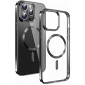 "Clear Jelly Magstick Metallic Case iPhone 15" Black