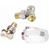 Angle thermostatic set DN15: thermostatic valve + W5 head + valve